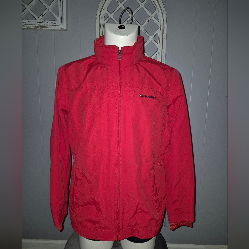 Tommy Hilfiger Sailing Jacket With Roll Up Collar Men's Size XL Classic Red NWT